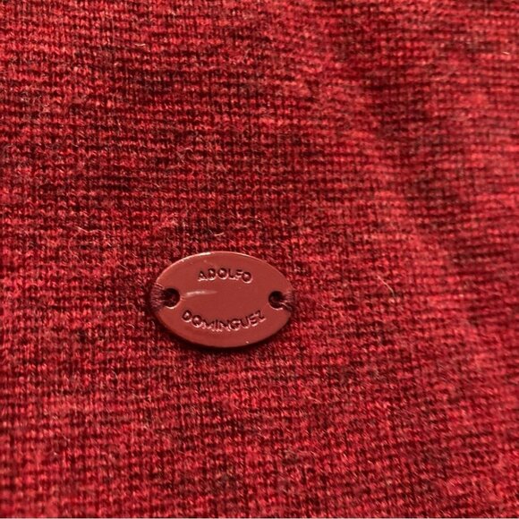 ADOLFO DOMINGUEZ Sz M Open Sides V Neck Wool  Blend Long Sleeve Tunic Sweater - Picture 8 of 8